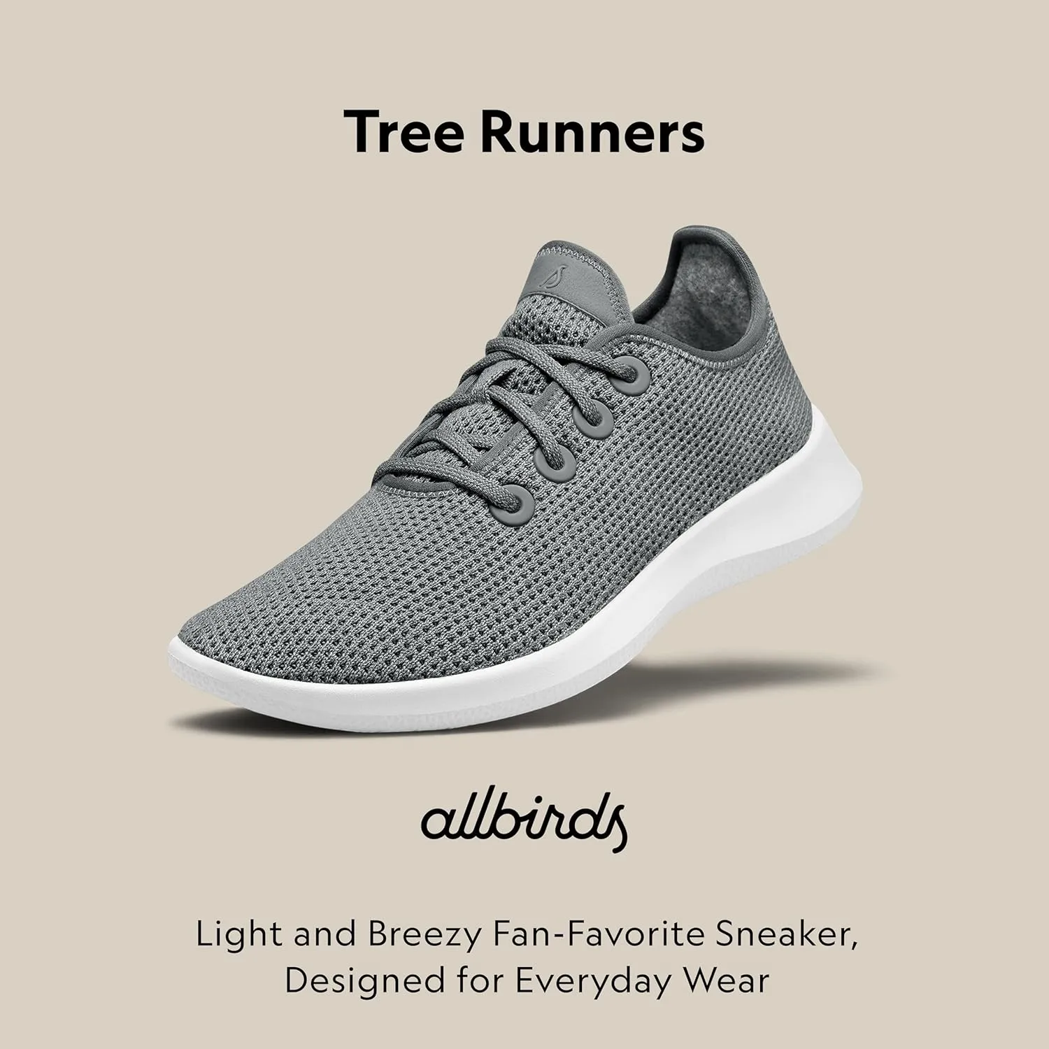 Allbirds Womens Tree Runners Everyday Sneakers, Machine Washable Shoe Made with Natural Materials