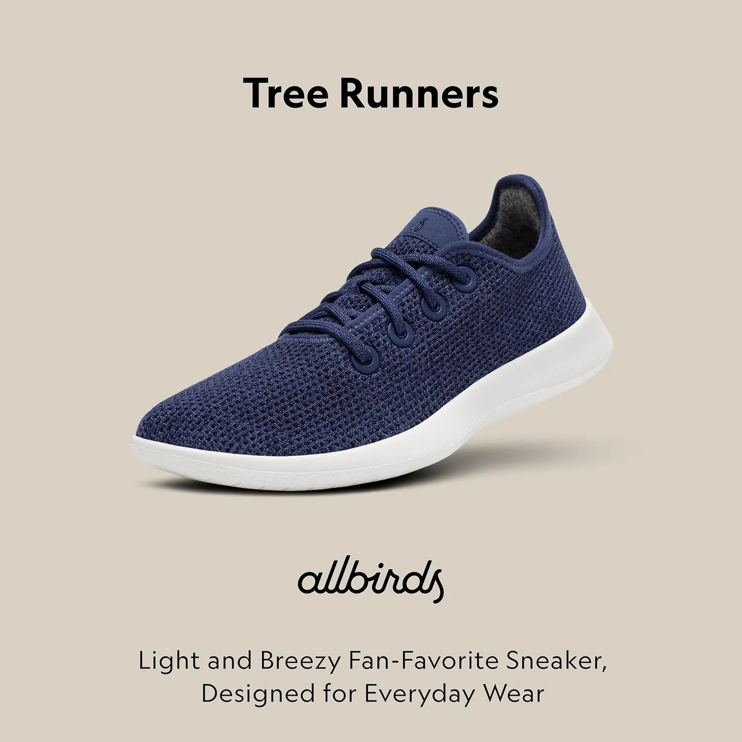 Allbirds Womens Tree Runners Everyday Sneakers, Machine Washable Shoe Made with Natural Materials