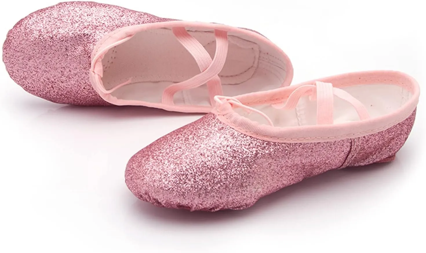 Ballet Shoes Split-Sole Glitter Flat Yoga Dance Shoes for Girls Toddler/Kid Pin Ballet Slippers Performance