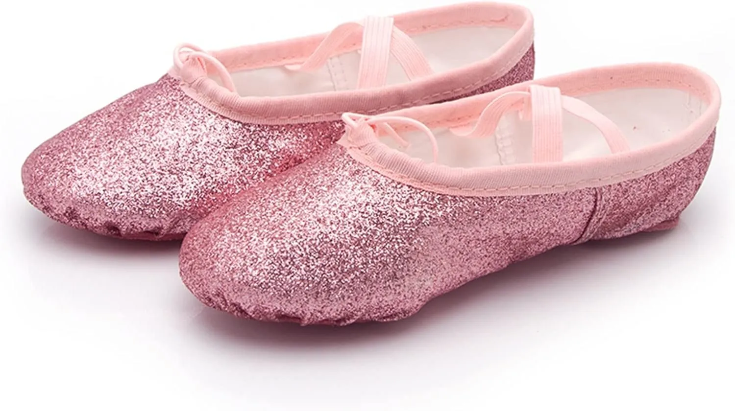 Ballet Shoes Split-Sole Glitter Flat Yoga Dance Shoes for Girls Toddler/Kid Pin Ballet Slippers Performance