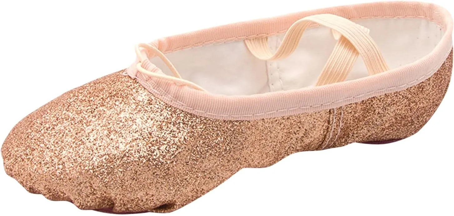 Ballet Shoes Split-Sole Glitter Flat Yoga Dance Shoes for Girls Toddler/Kid Pin Ballet Slippers Performance