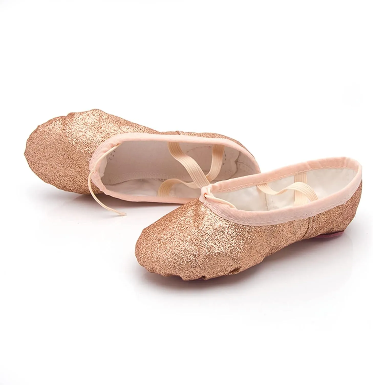 Ballet Shoes Split-Sole Glitter Flat Yoga Dance Shoes for Girls Toddler/Kid Pin Ballet Slippers Performance