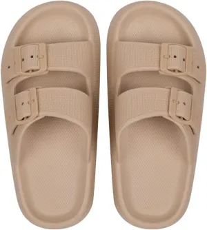 Beach Sandals Fashion Personality Thick Bottom Slippers Sandals Flip Flops Couple Summer Women Outdoor Indoor Sandals Outdoor Sandals Pillow Slippers(Khaki,39-40)