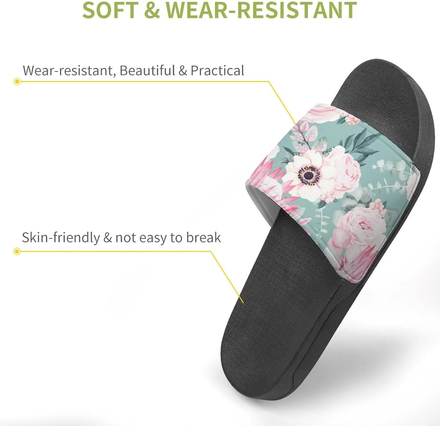 Bird Flower PVC Sandals Man's Womans Casual Slippers House Lightweight Loafers Quick Drying Breathable Beach