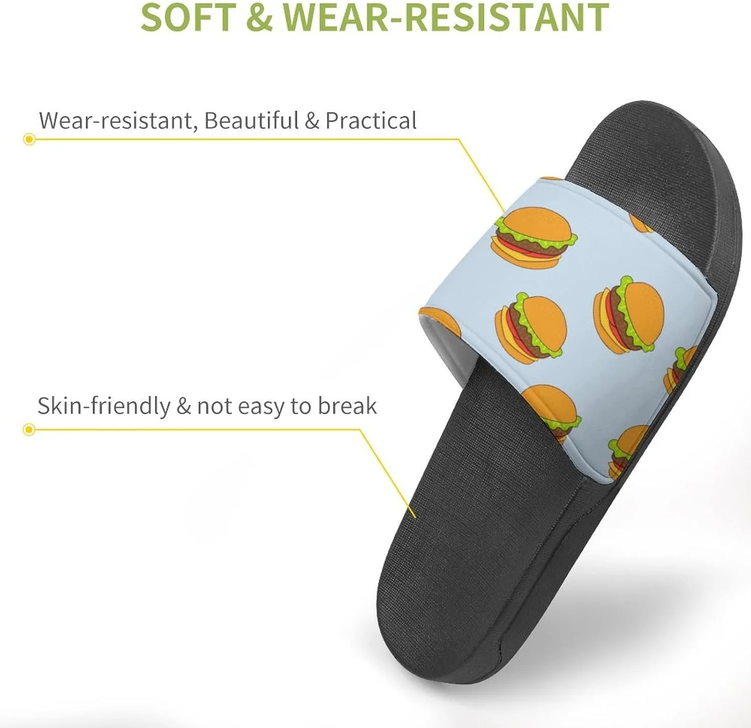 Blue Hamburg PVC Sandals Man's Women Casual Slippers House Lightweight Loafers Quick Drying Portable Travel