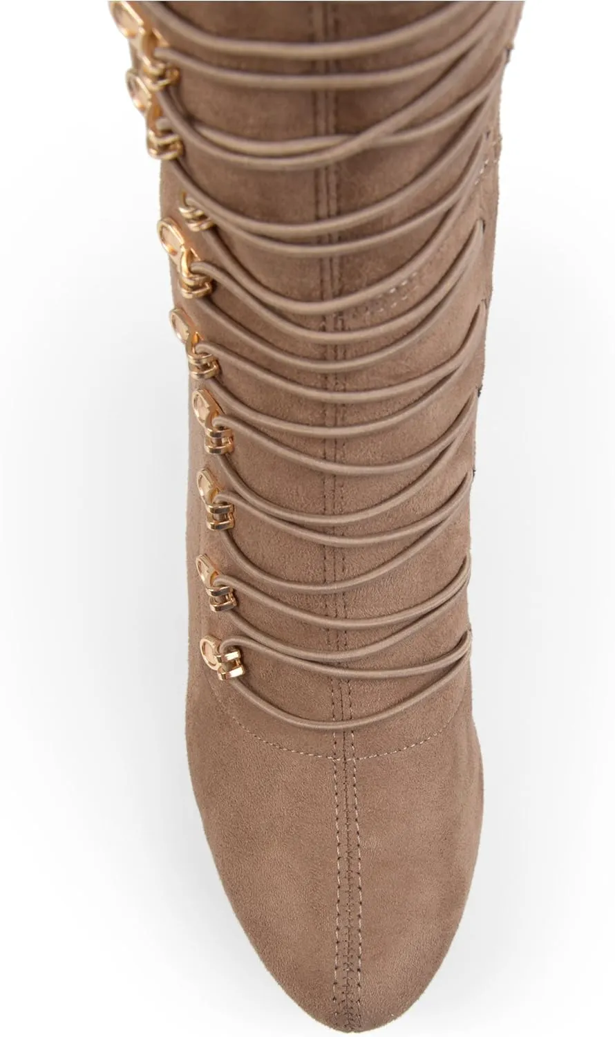Brinley Co. Womens Regular and Wide Calf Vintage Almond Toe Over-the-knee Boots