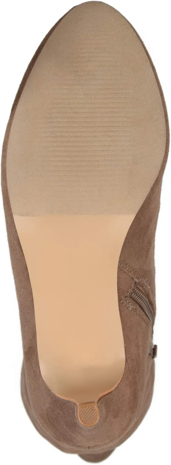 Brinley Co. Womens Regular and Wide Calf Vintage Almond Toe Over-the-knee Boots