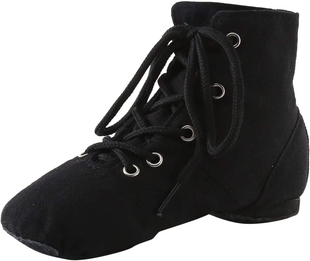Canvas Jazz Boots for Girls Lace-up Dancing Sneakers for Boys Split-Sole Dance Shoes Ballet Performance Indoor
