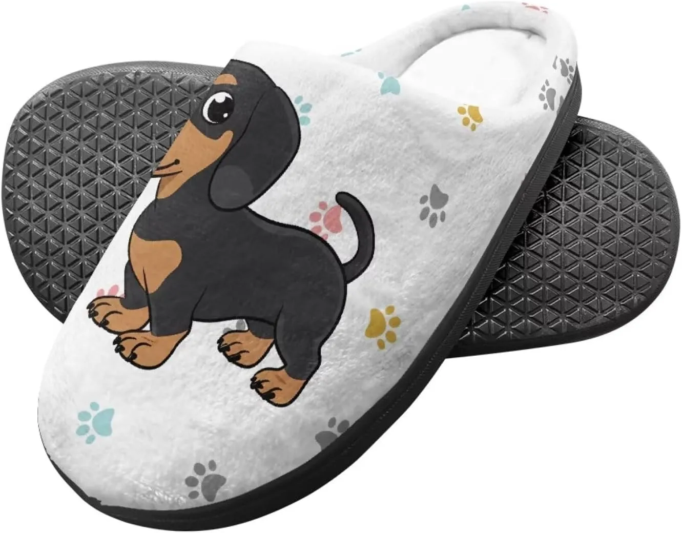 Cartoon Animal Children's Plush Slippers Washable House Slippers Cute Patterns Comfortable Flannel Indoor Winter Shoes SizeUS 9-15