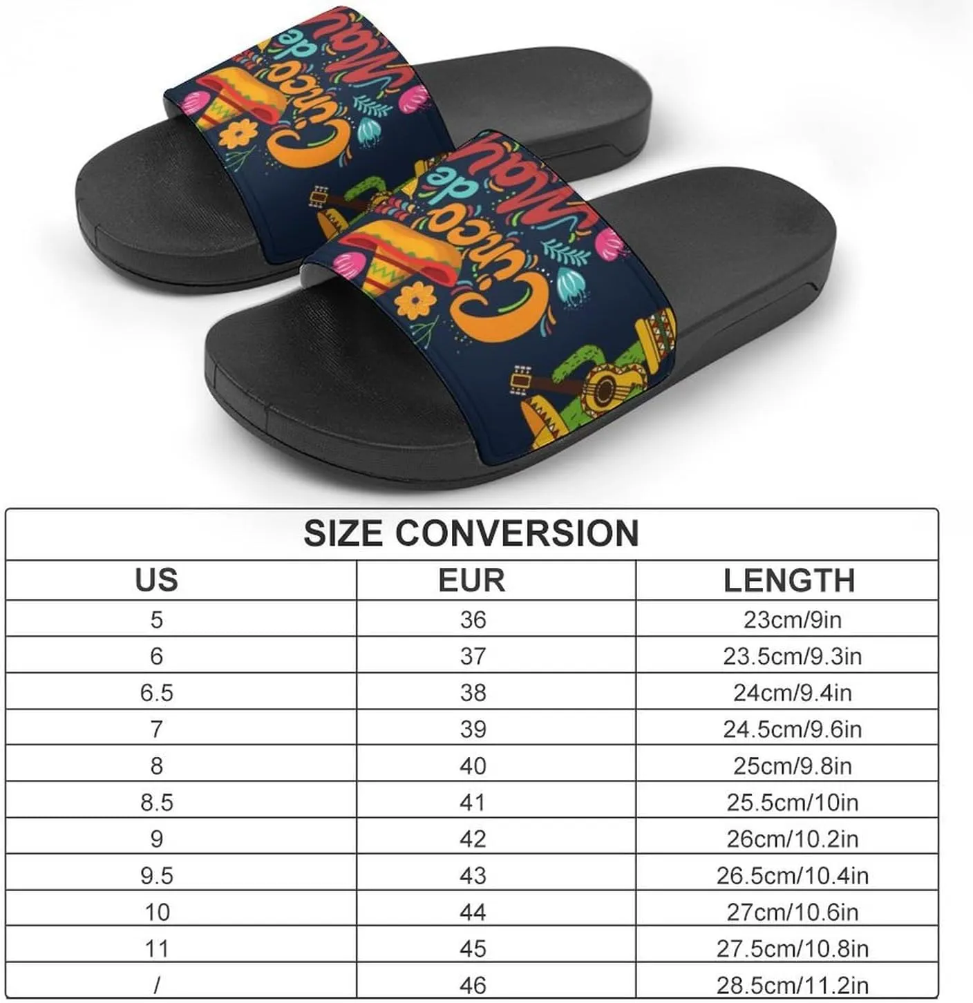Cinco De Mayo PVC Sandals Mans Women Casual Slippers House Lightweight Loafers Comfortable Wear Beach Open