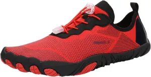 Couple Minimalist Barefoot Shoes, Unisex Water Shoes, Men Women Water Sports Shoes, Beach Sandals, for Gym Swim Snorkeling Surfing Running (Color : Red, Size : 5.5)
