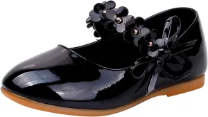 Dancing Girl Small Leather Loafers Single Shoes Children Flower Decoration Dance Performance Glittery Shoes