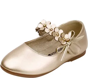 Dancing Girl Small Leather Loafers Single Shoes Children Flower Decoration Dance Performance Glittery Shoes