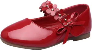Dancing Girl Small Leather Loafers Single Shoes Children Flower Decoration Dance Performance Glittery Shoes