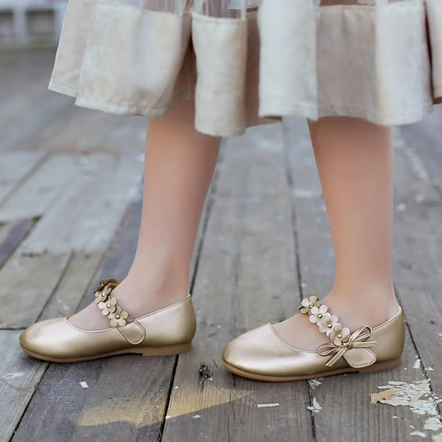 Dancing Girl Small Leather Loafers Single Shoes Children Flower Decoration Dance Performance Glittery Shoes