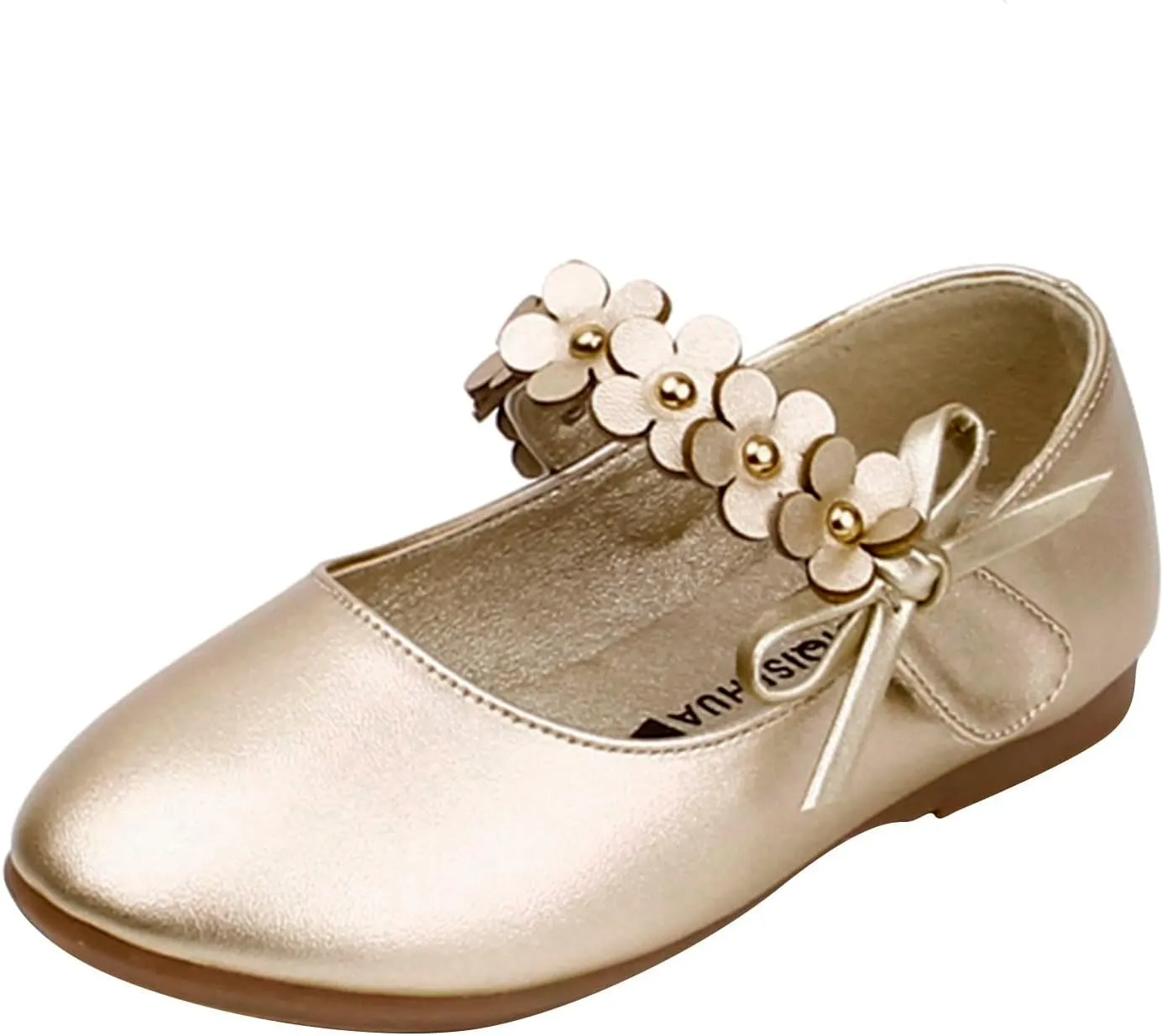 Dancing Girl Small Leather Loafers Single Shoes Children Flower Decoration Dance Performance Glittery Shoes