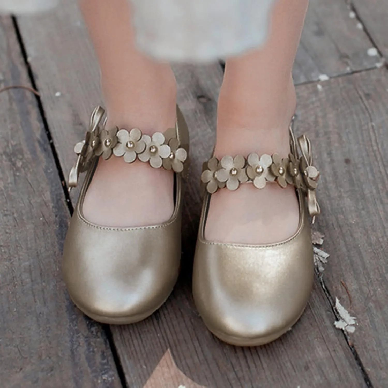 Dancing Girl Small Leather Loafers Single Shoes Children Flower Decoration Dance Performance Glittery Shoes