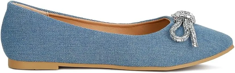 Ellerby Embellished Bow Detail Ballet Flats