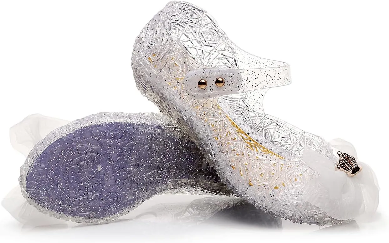 Frozen Elsa Jelly Sandals for Toddler Girls - Princess Dress Up Shoes for Cosplay & Birthday Party