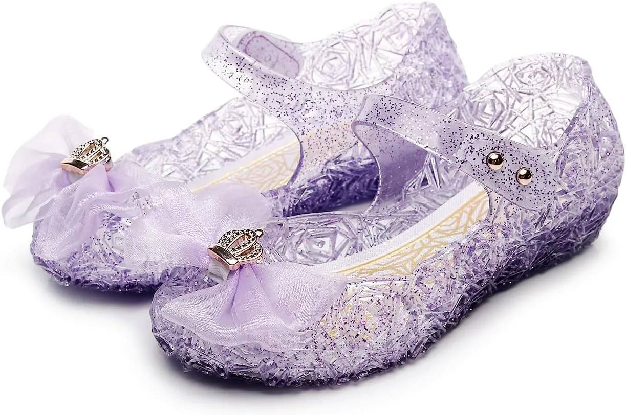 Frozen Elsa Jelly Sandals for Toddler Girls - Princess Dress Up Shoes for Cosplay & Birthday Party