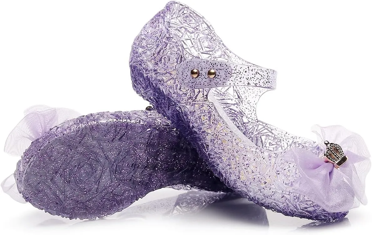 Frozen Elsa Jelly Sandals for Toddler Girls - Princess Dress Up Shoes for Cosplay & Birthday Party