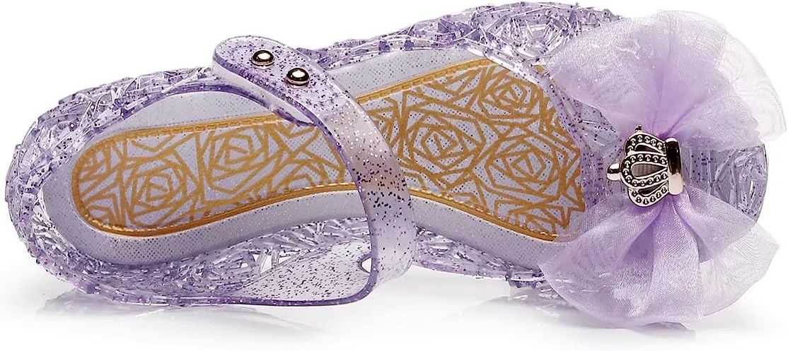 Frozen Elsa Jelly Sandals for Toddler Girls - Princess Dress Up Shoes for Cosplay & Birthday Party