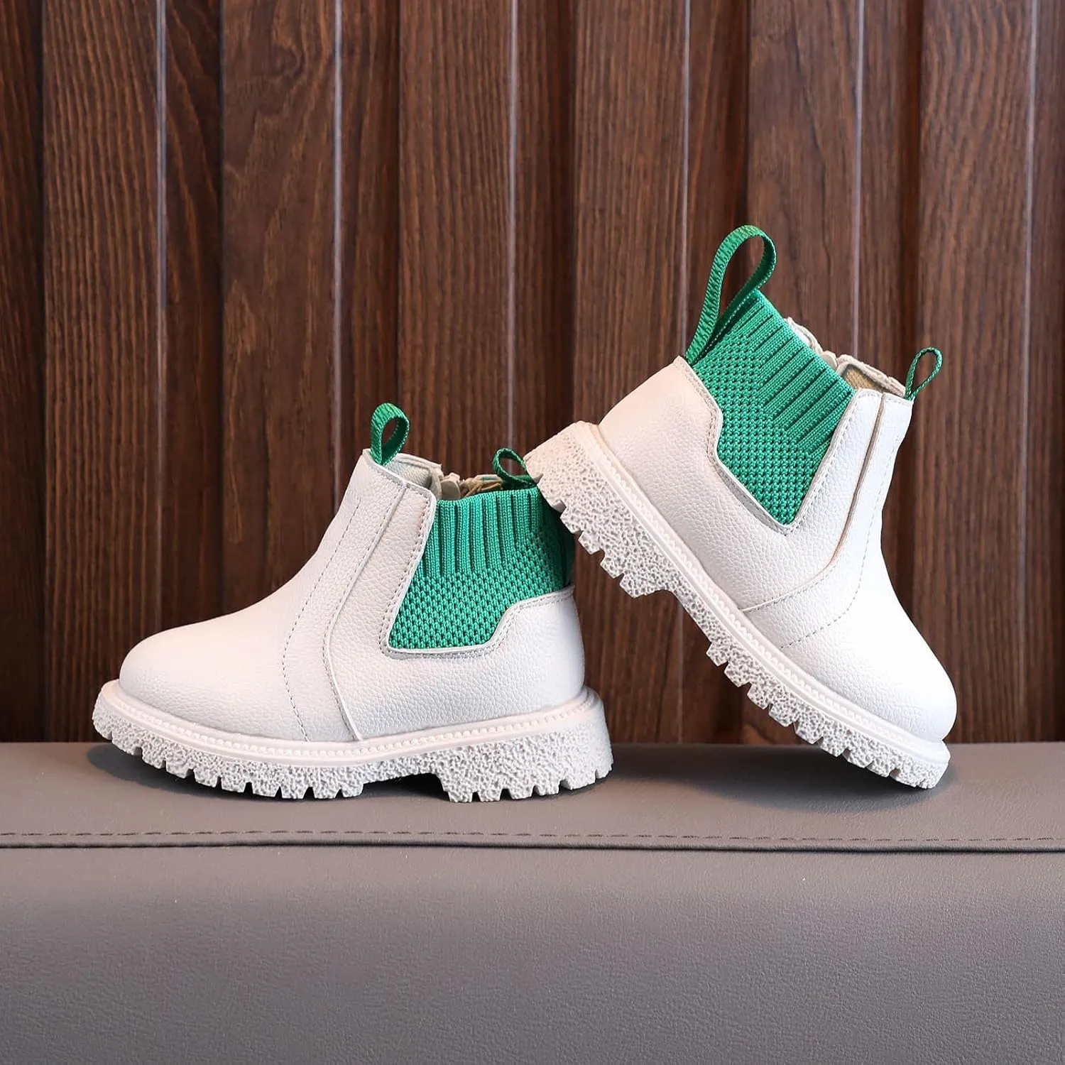 Girls Boys Children Ankle Boots Kids Low Heel Booties Fashion Side Zipper Short Flat Shoes Kids Heels