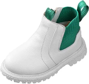 Girls Boys Children Ankle Boots Kids Low Heel Booties Fashion Side Zipper Short Flat Shoes Kids Heels