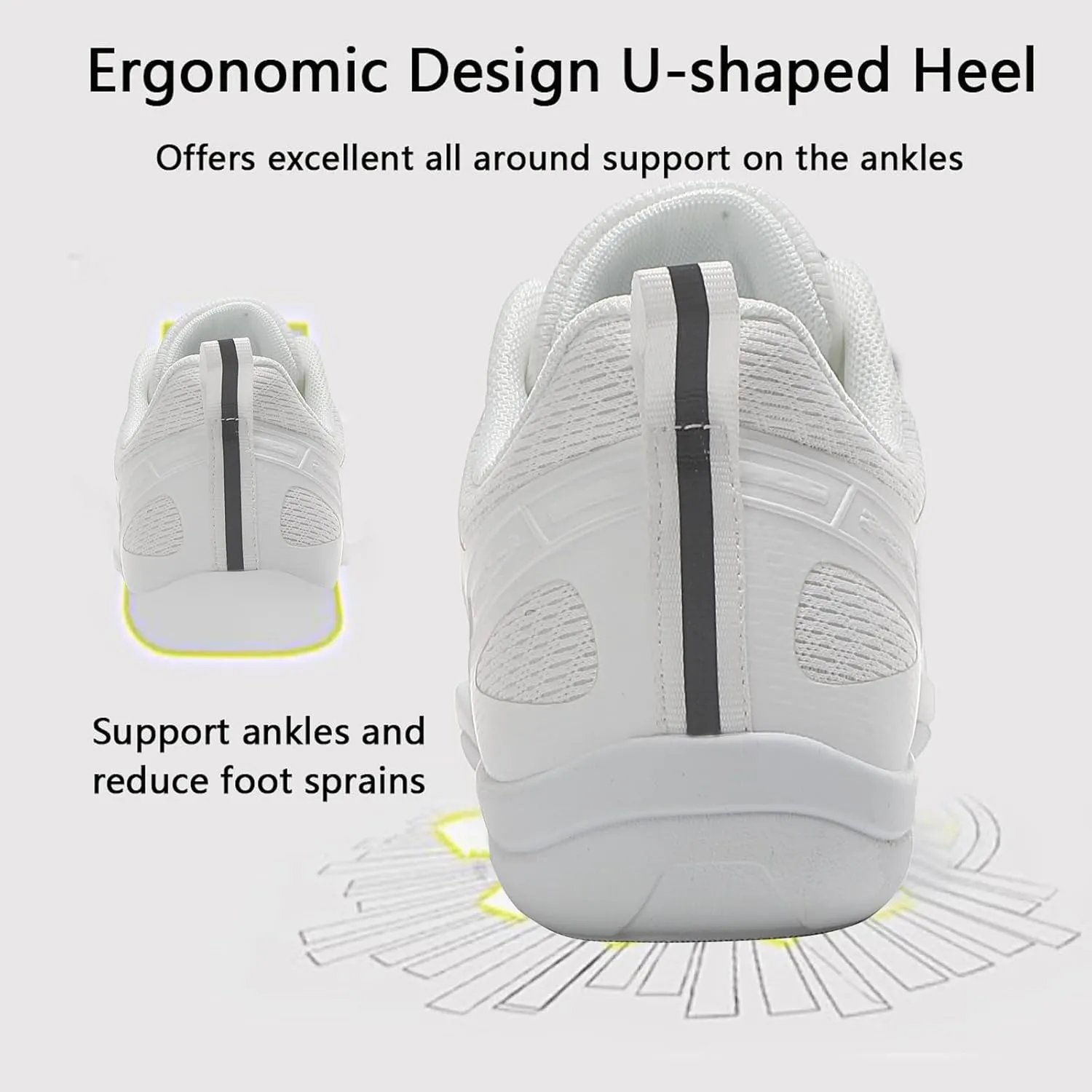 Girls Cheer Shoes White Cheerleading Dance Shoes Youth High-Performance Breathable Cheerleading Shoes for Athletic Training Competition