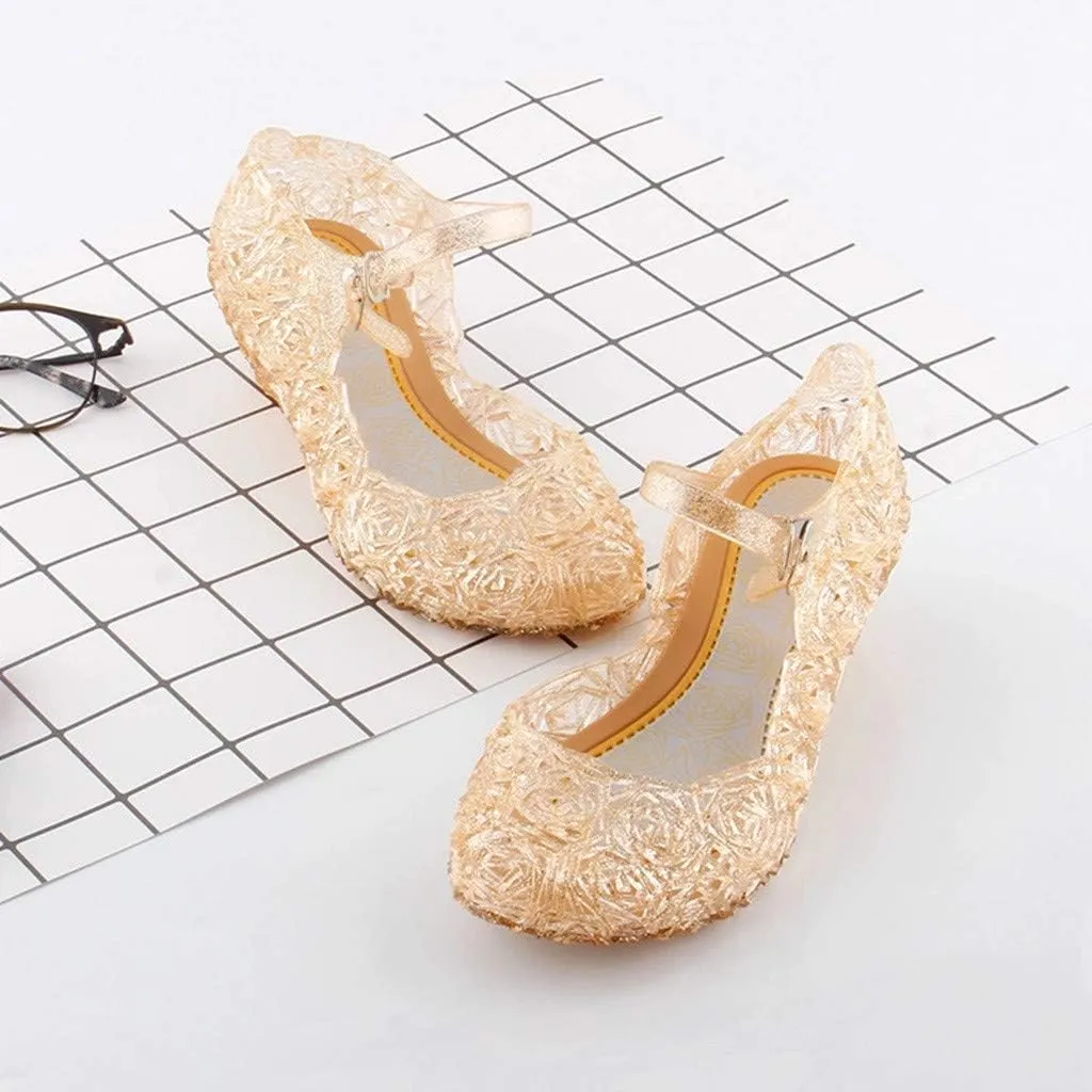 Girls Jelly Sandals, Princess Dress Shoes for Toddler Girl Queen Dance Party Cosplay Jellies Flat Costumes Mary Jane