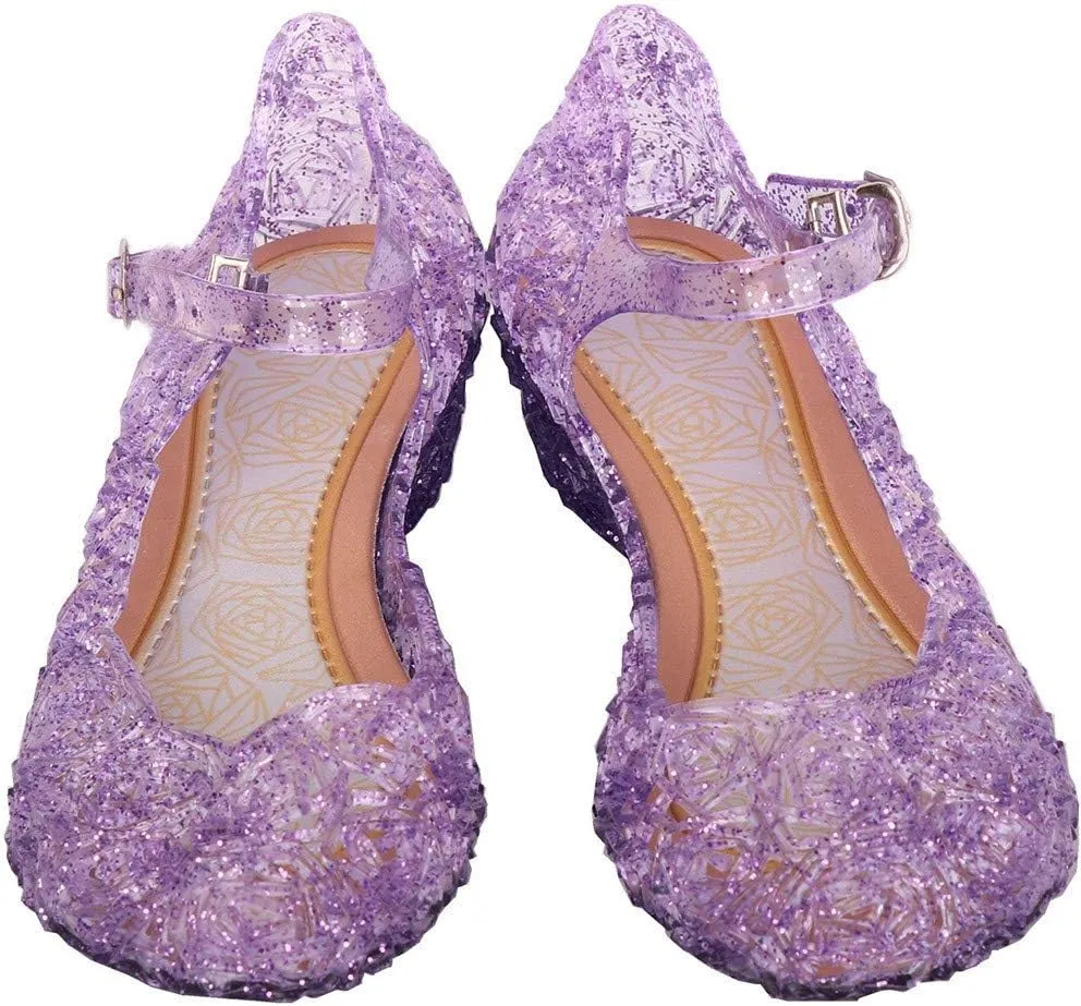 Girls Jelly Sandals, Princess Dress Shoes for Toddler Girl Queen Dance Party Cosplay Jellies Flat Costumes Mary Jane