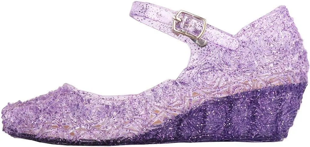Girls Jelly Sandals, Princess Dress Shoes for Toddler Girl Queen Dance Party Cosplay Jellies Flat Costumes Mary Jane