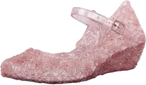 Girls Jelly Sandals, Princess Dress Shoes for Toddler Girl Queen Dance Party Cosplay Jellies Flat Costumes Mary Jane