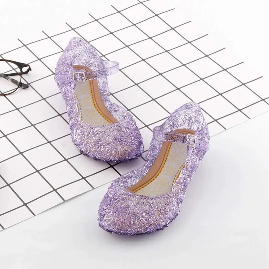 Girls Jelly Sandals, Princess Dress Shoes for Toddler Girl Queen Dance Party Cosplay Jellies Flat Costumes Mary Jane