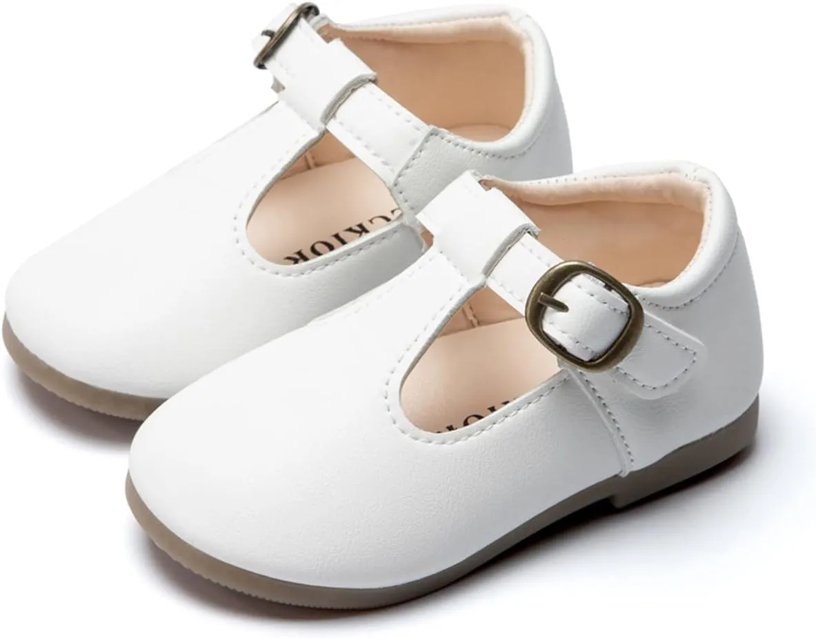 Girls Mary Jane Dress Flat Shoes School niform T-Strap Ballet Flat Toddler Little Kid Performance Shoes Toddler Girl