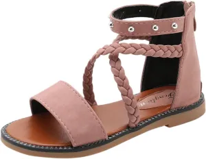 Girls Princess Soft Sole Beach Sandals Kids Roman Girls Dress Wedge Flatform Open Toe Sandals Breathable Summer Shoes with Rubber Sole
