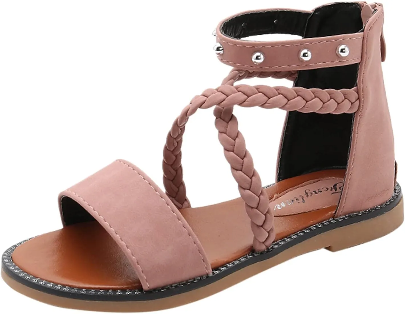 Girls Princess Soft Sole Beach Sandals Kids Roman Girls Dress Wedge Flatform Open Toe Sandals Breathable Summer Shoes with Rubber Sole