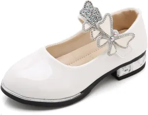Girls Pu Leather Mary Jane Ballet Flats Low Heel School Wedding Party Dress Shoes