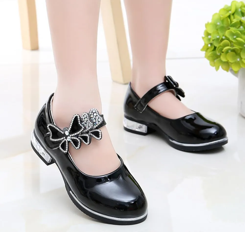 Girls Pu Leather Mary Jane Ballet Flats Low Heel School Wedding Party Dress Shoes