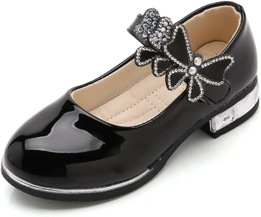 Girls Pu Leather Mary Jane Ballet Flats Low Heel School Wedding Party Dress Shoes
