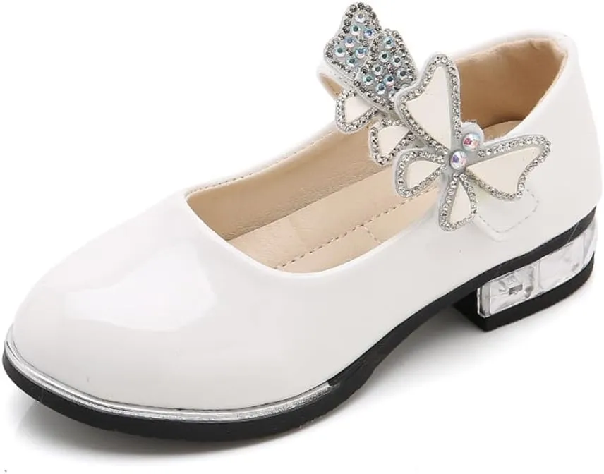 Girls Pu Leather Mary Jane Ballet Flats Low Heel School Wedding Party Dress Shoes