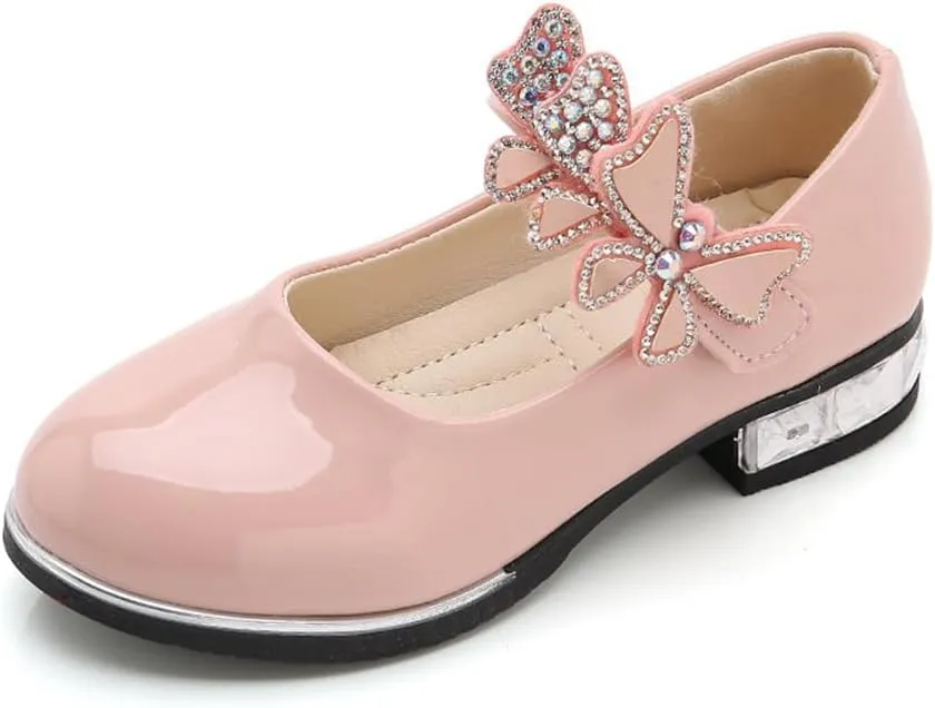 Girls Pu Leather Mary Jane Ballet Flats Low Heel School Wedding Party Dress Shoes