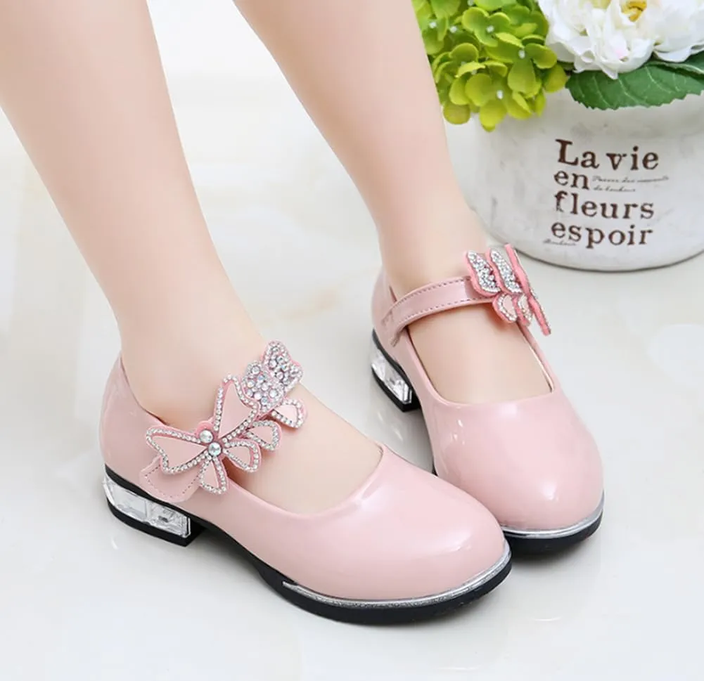 Girls Pu Leather Mary Jane Ballet Flats Low Heel School Wedding Party Dress Shoes