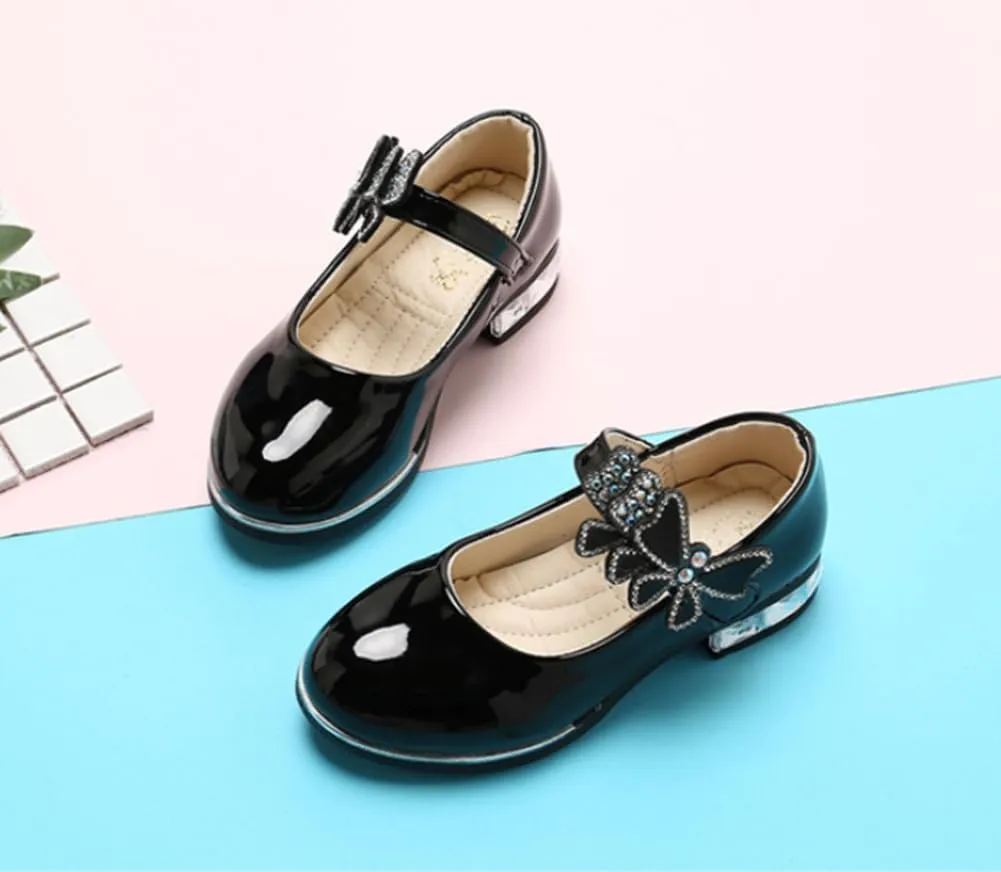 Girls Pu Leather Mary Jane Ballet Flats Low Heel School Wedding Party Dress Shoes
