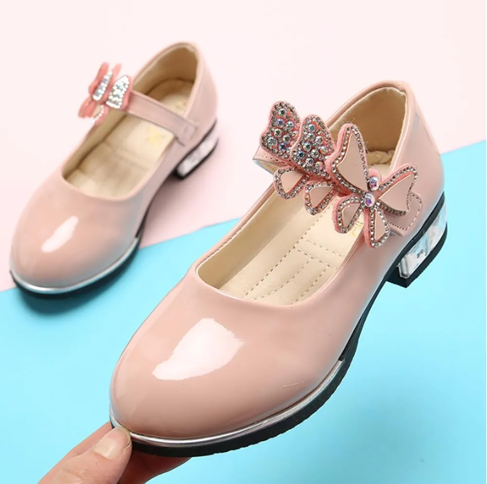 Girls Pu Leather Mary Jane Ballet Flats Low Heel School Wedding Party Dress Shoes