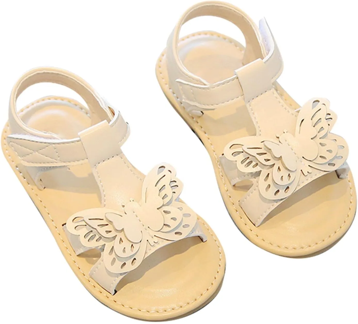 Girls Sandals Kids ladiator Strappy Sandals With Hook & Loop Butterfly Flower Glitter Cute Princess Shoes