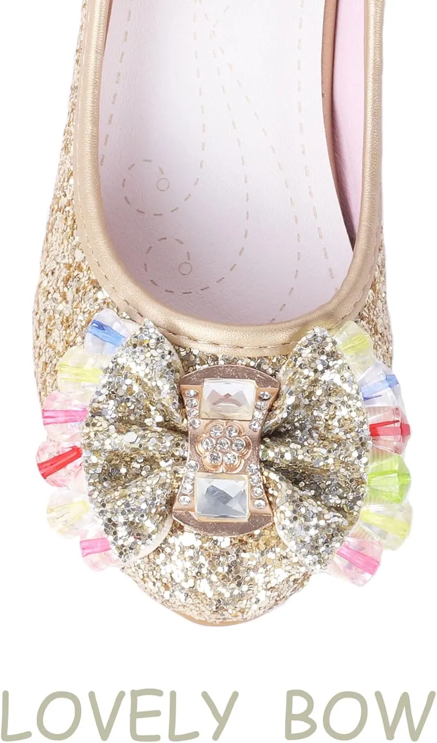 Girls Shoes Sparkle Mary Jane Low Heel Princess Flower Wedding Party Dress Shoes