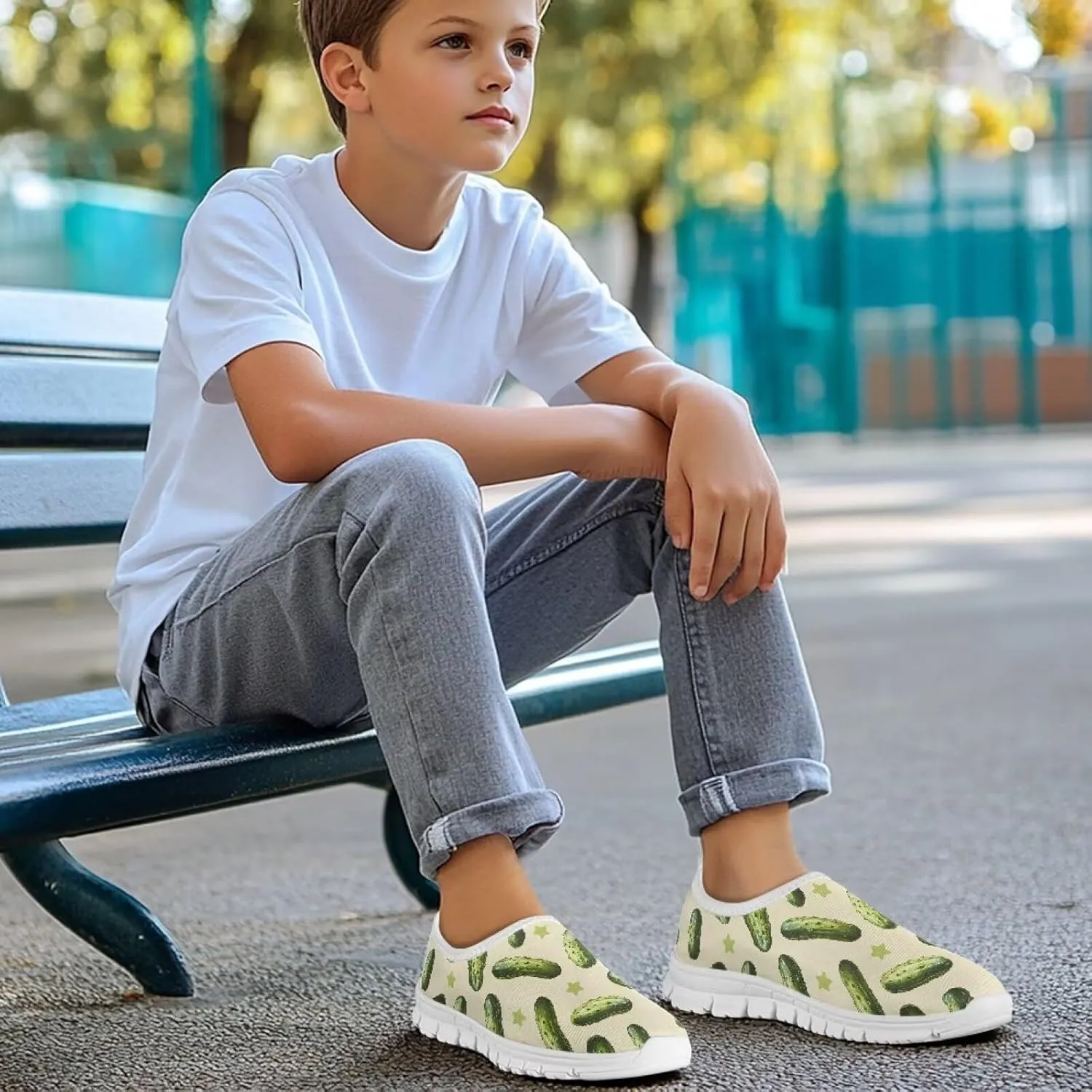 Girls'Running Shoes,Boys'Slip On Flats Lightweight Sports Shoes,Comfortable Elastic Shoes for Playing Walking