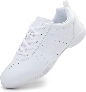 ihinzry Girls' Cheerleading Shoes Cheer Sneakers Tennis Dance Shoes Breathable Super Light White Cheer Shoes for Women Athletic Training Tennis Walking Sneakers
