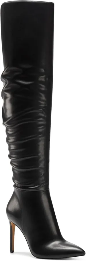 INC Womens Iyonna Faux Leather Over-The-Knee Boots Black 5.5 Medium (B,M)